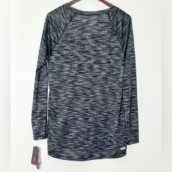 NWT Reebok Workout Top Women’s 1X Black Gray Pilates‎ Princess Gym Athleisure - Picture 3 of 4